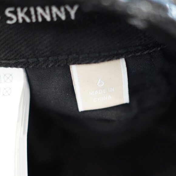 Michael‎ Kors Izzy Cropped Skinny Jeans Black Floral Print Size 6 - Picture 10 of 11